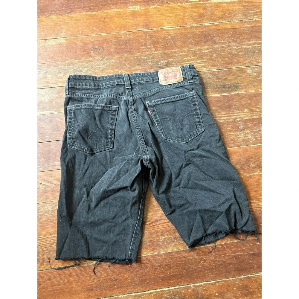 Vintage Levis 519 Cutoff Denim Shorts Women's Black Red Tab Distressed 9 JR M